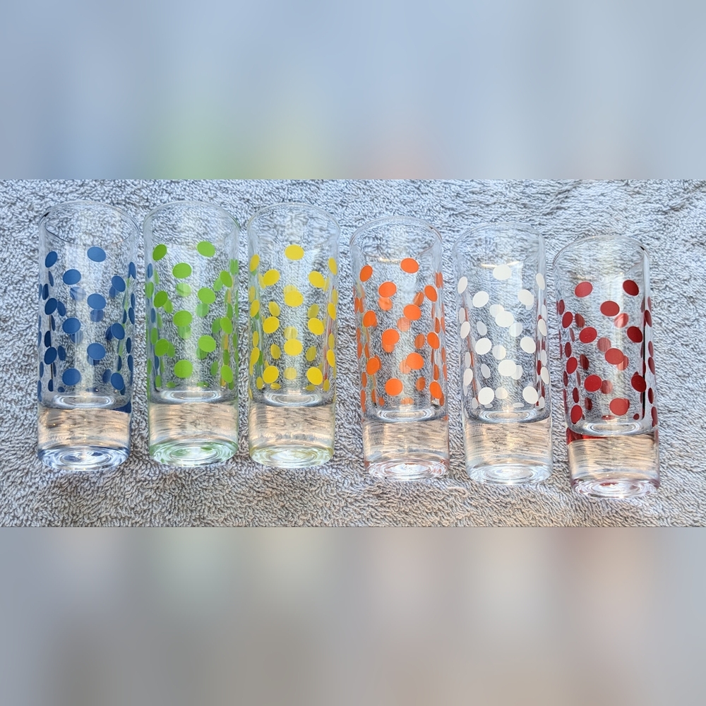 Colorful Polka Dot Shot Glass Set - Picture 3 of 4